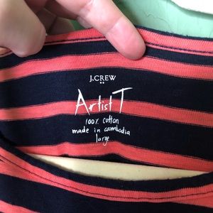 J. Crew Tops - J. Crew Artist T Navy and Coral Size Large J. Crew Tops - J. Crew Artist T Navy and Coral Size Large